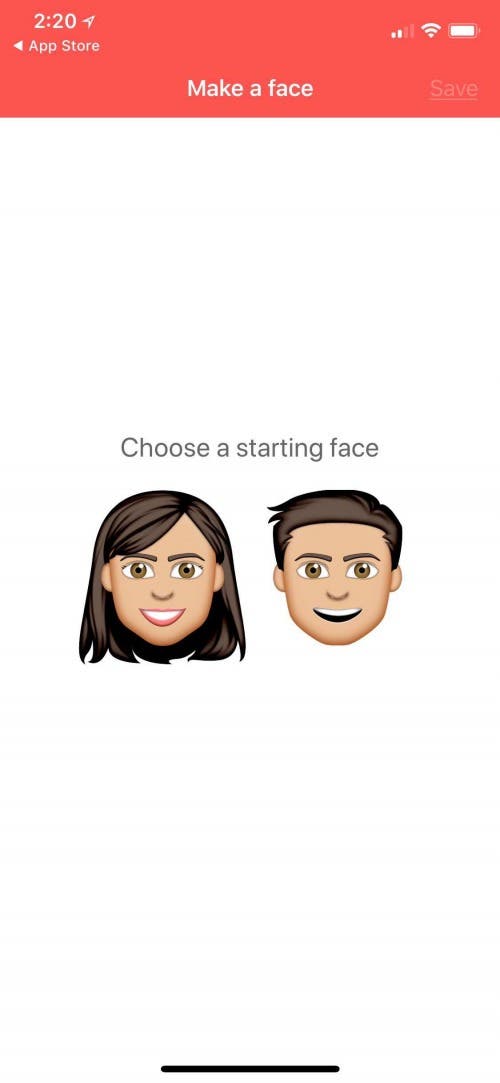 Выберите свое начальное лицо, затем добавьте фотографию себя или персонажа, которого вы создаете